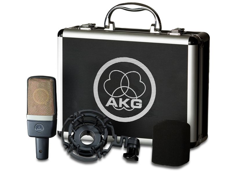 AKG C 214 Studio Mikrofon, Großmembranmikrofon mit Spinne, Niere