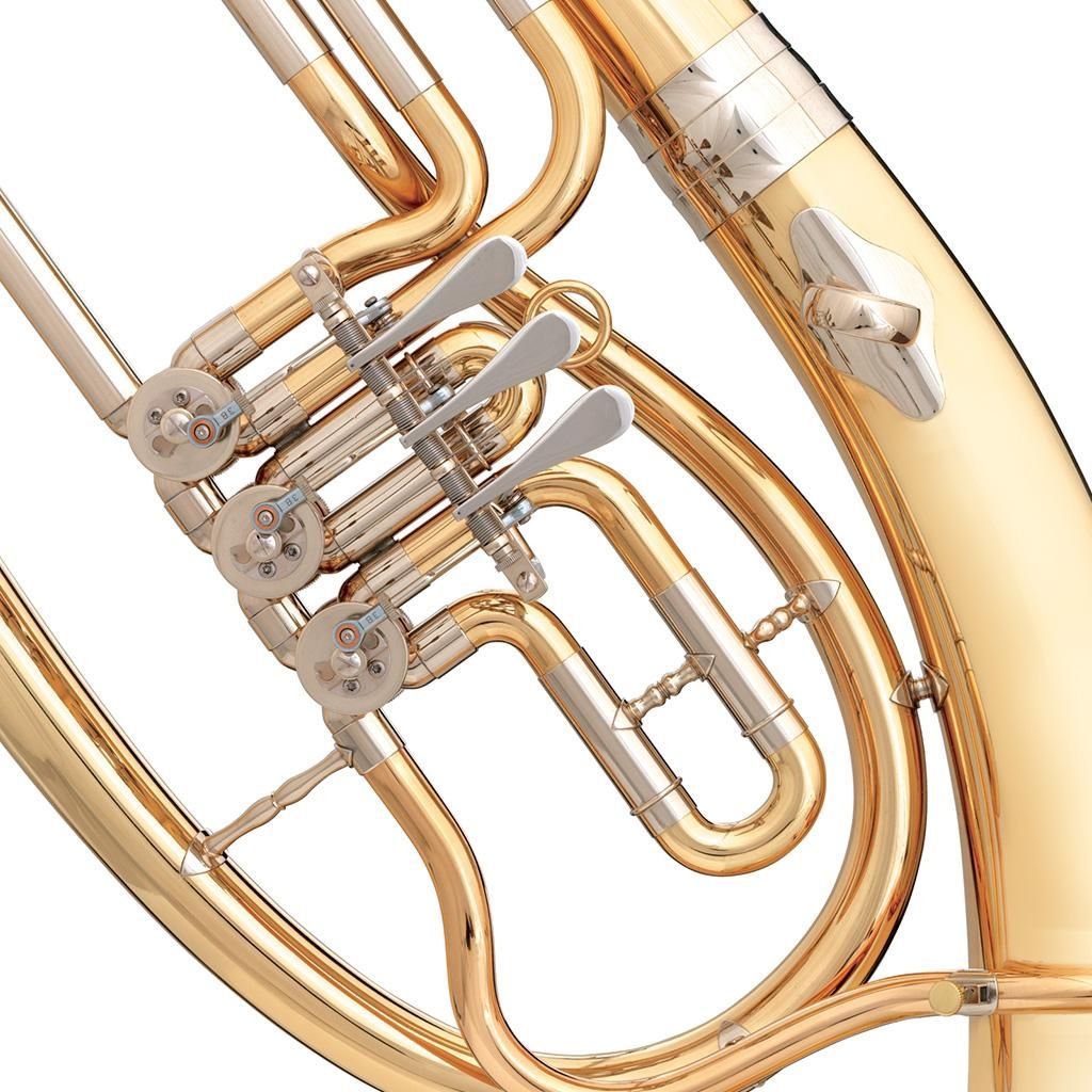 B&S 3032 2L  Bb-Tenorhorn, Bohrung 14,00 mm, Goldmessing, Etui und Zubehör