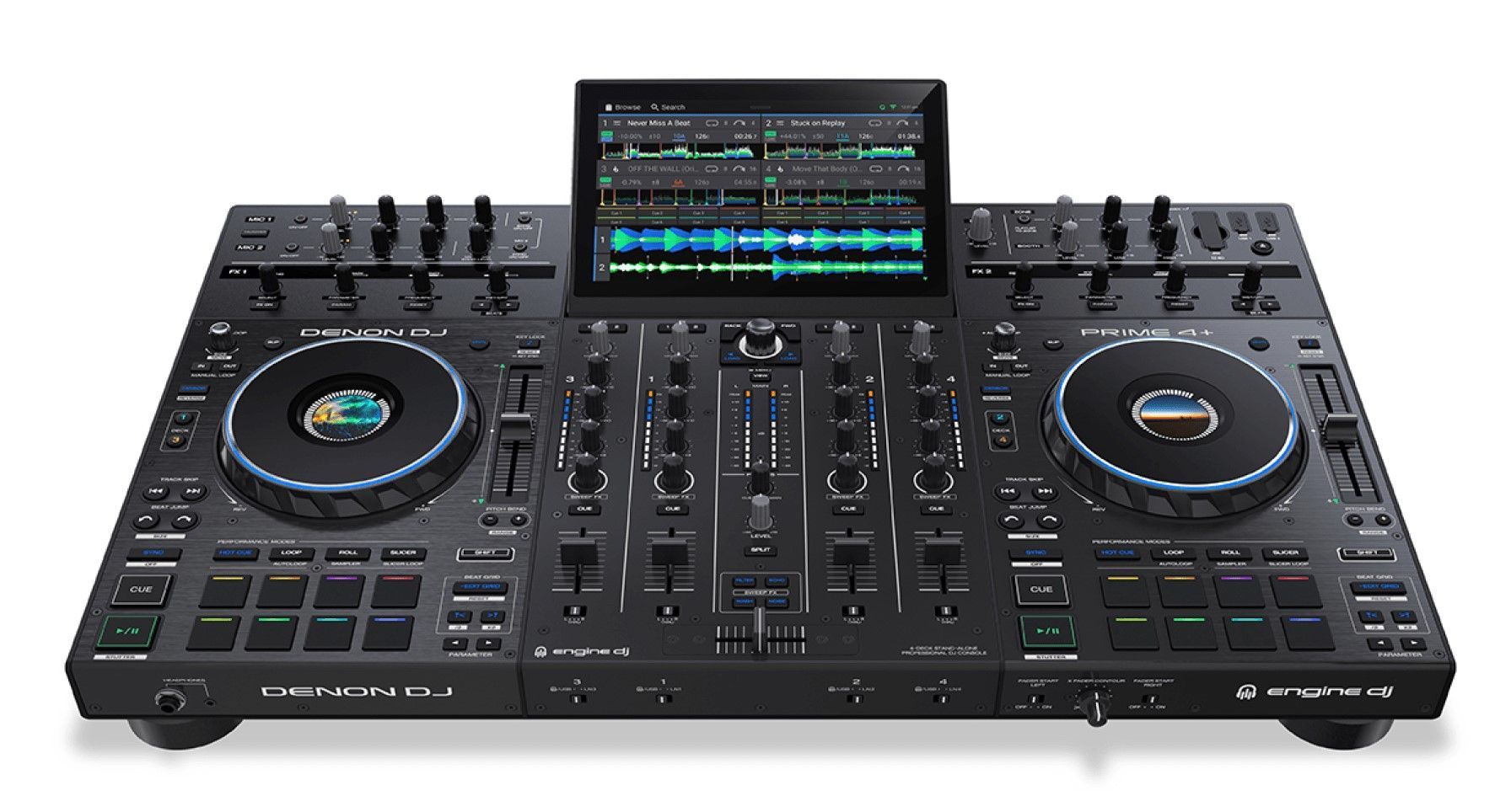 Denon DJ Prime 4+  4-Deck Standalone DJ System mit 10 Touchscreen