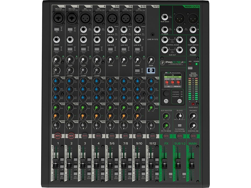 Mackie ProFX12v3+ Mischpult 12-Kanal Mixer mit Bluetooth