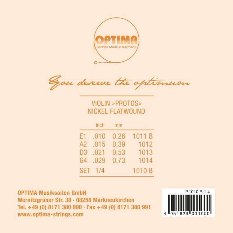 Optima Saiten Protos Violine 1/4 Satz  Stahl_00003234_