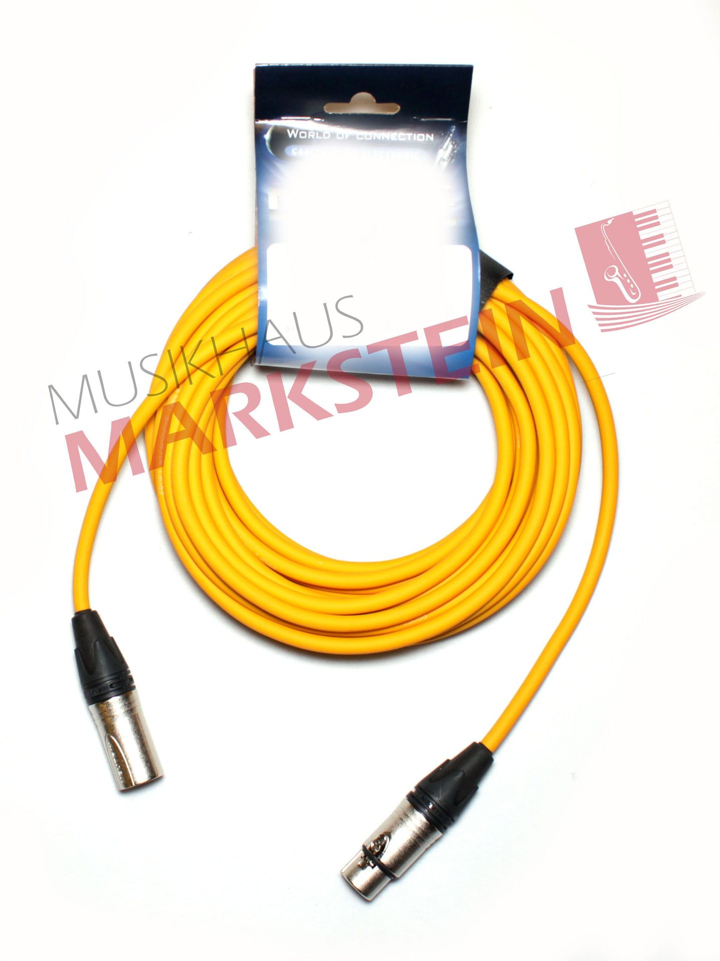 Mikrofonkabel Neutrik XLR male/female, 10 Meter gelb