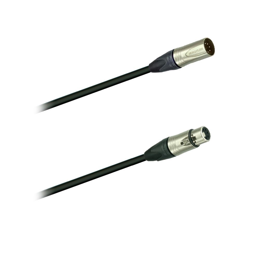 DMX-Kabel Neutrik XLR male/female, 5 pol. 20 Meter, für Lichtsteuerung, schwarz