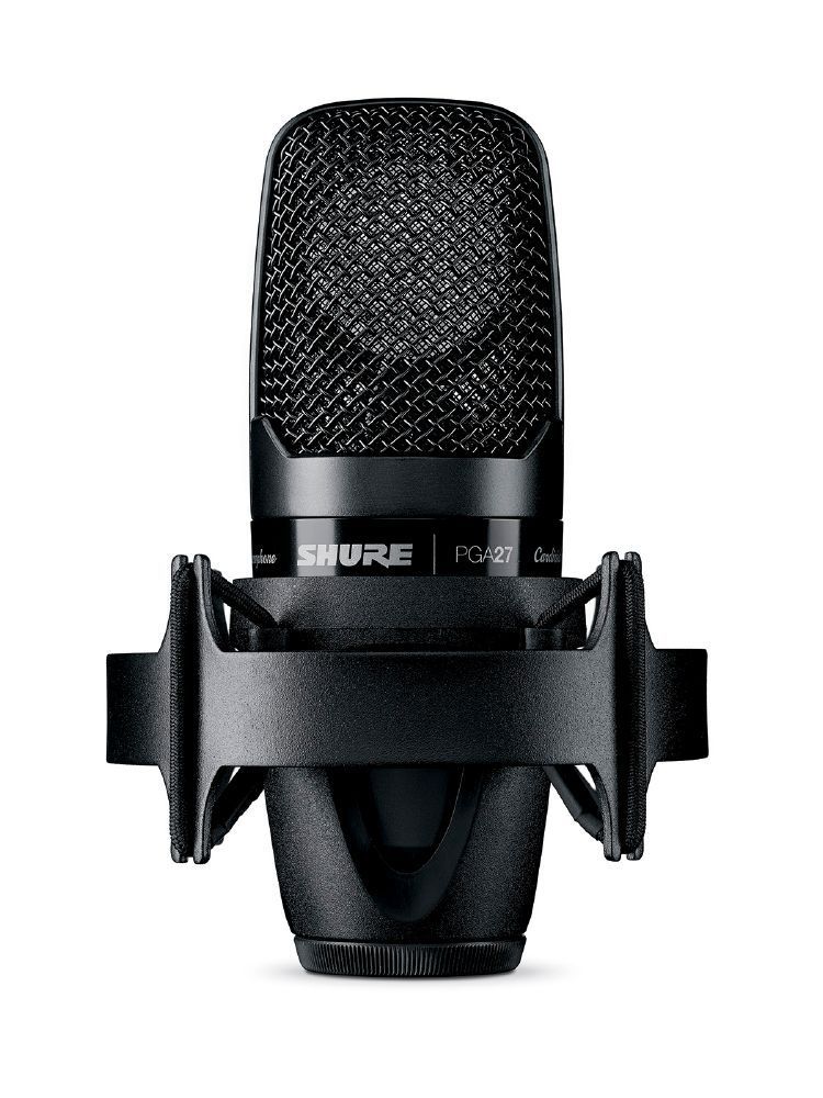 Shure PGA27 Großmembran-Kondensatormikrofon inkl. Spinne für Homestudio und Live