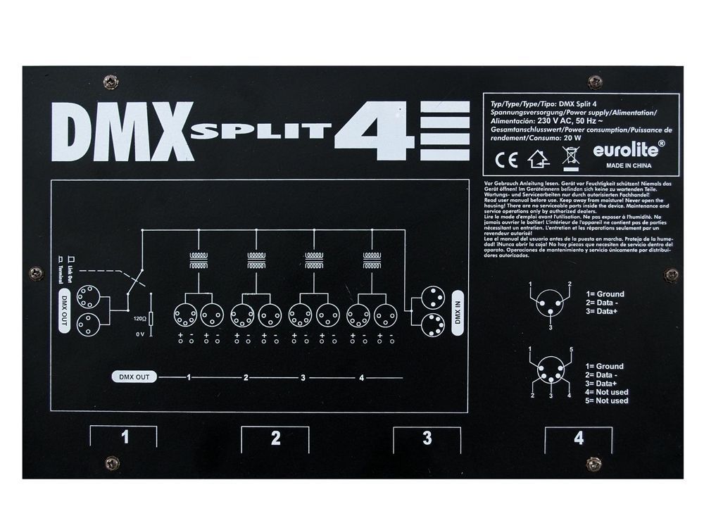 EUROLITE DMX Split 4  Splitter auf 4 galvanisch getrennte Ausgänge