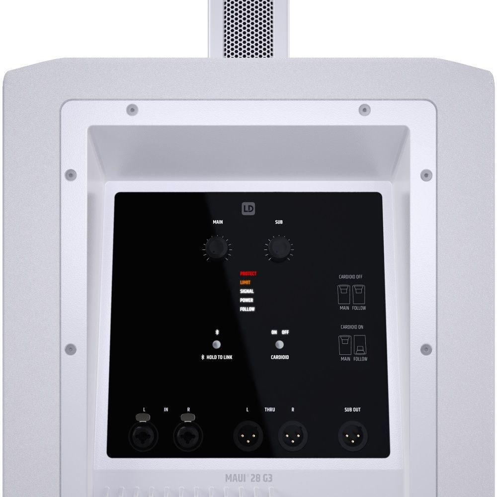 LD Systems Maui 28 G3 White Kompaktes Säulensystem mit Mixer und Bluetooth Weiß_00052998_