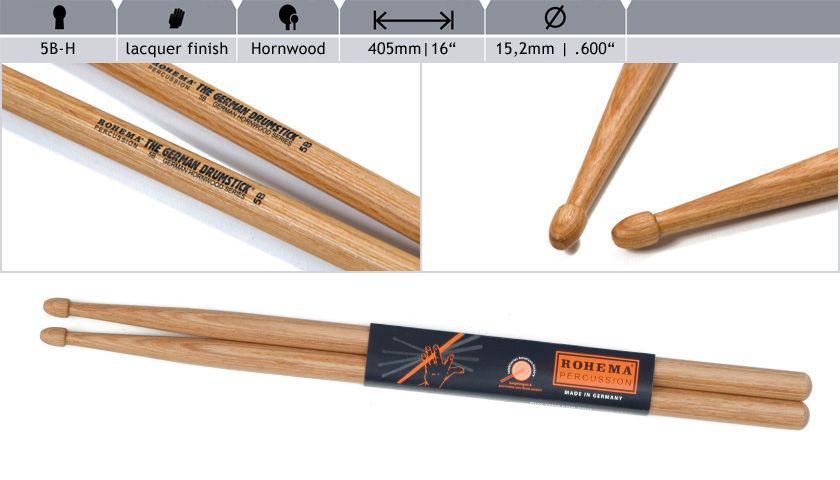 Rohema 5B Hornholz Drumsticks 613243