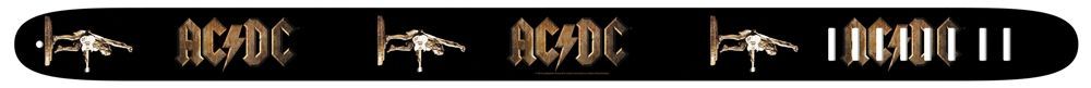 Perri's Strap 2,5" AC/DC 6023 Ledergitarrengurt mit AC/DC "Stiff upper Lip" Logo