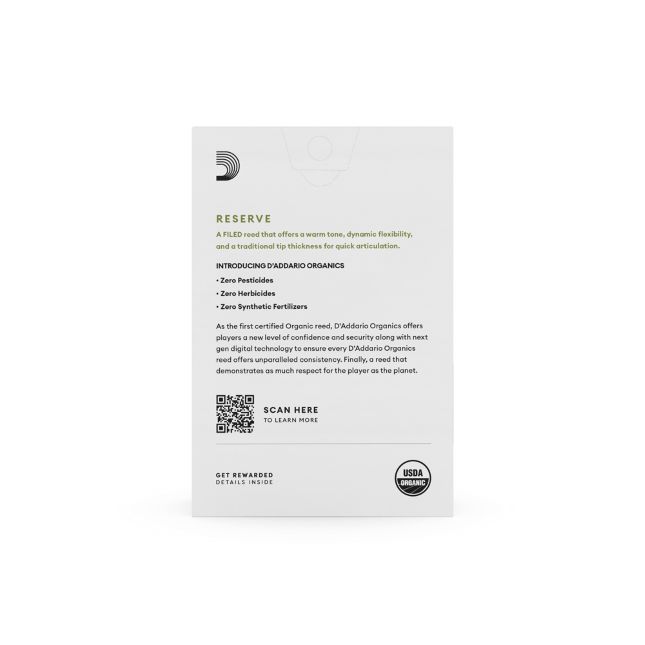 D´Addario Woodwinds 2,5 Organic Reserve Altsaxophon Blatt D´Addario Woodwinds 2,5 Organic Reserve Altsaxophon Blatt