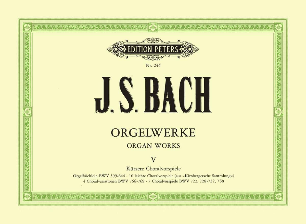 Noten ORGELWERKE 5 - 56 KÜRZERE CHORALVORSPIELE Peters EP 244 