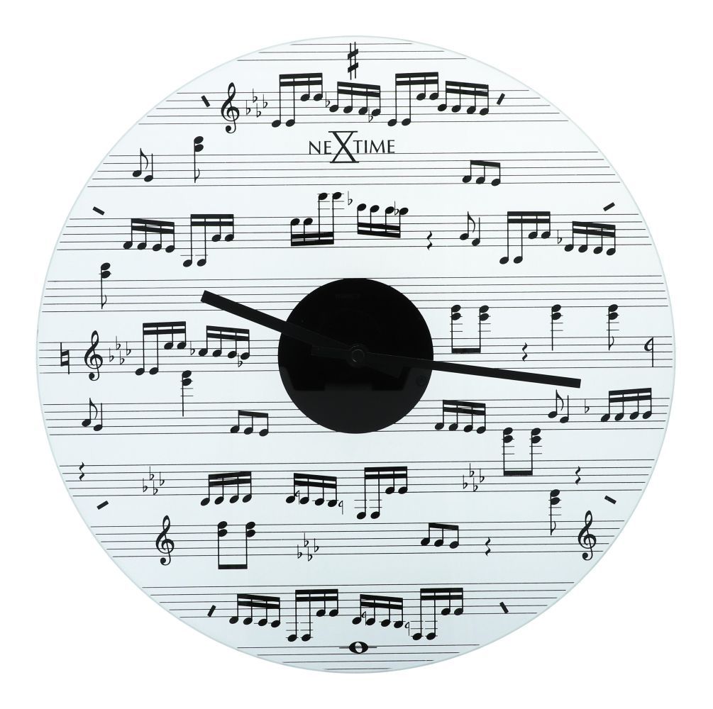 8717545050118 - Notenlinien-Wanduhr aus Glas ø ca 35 cm Wall-clock frosted music 8717545050118 - Notenlinien-Wanduhr aus Glas ø ca 35 cm Wall-clock frosted music