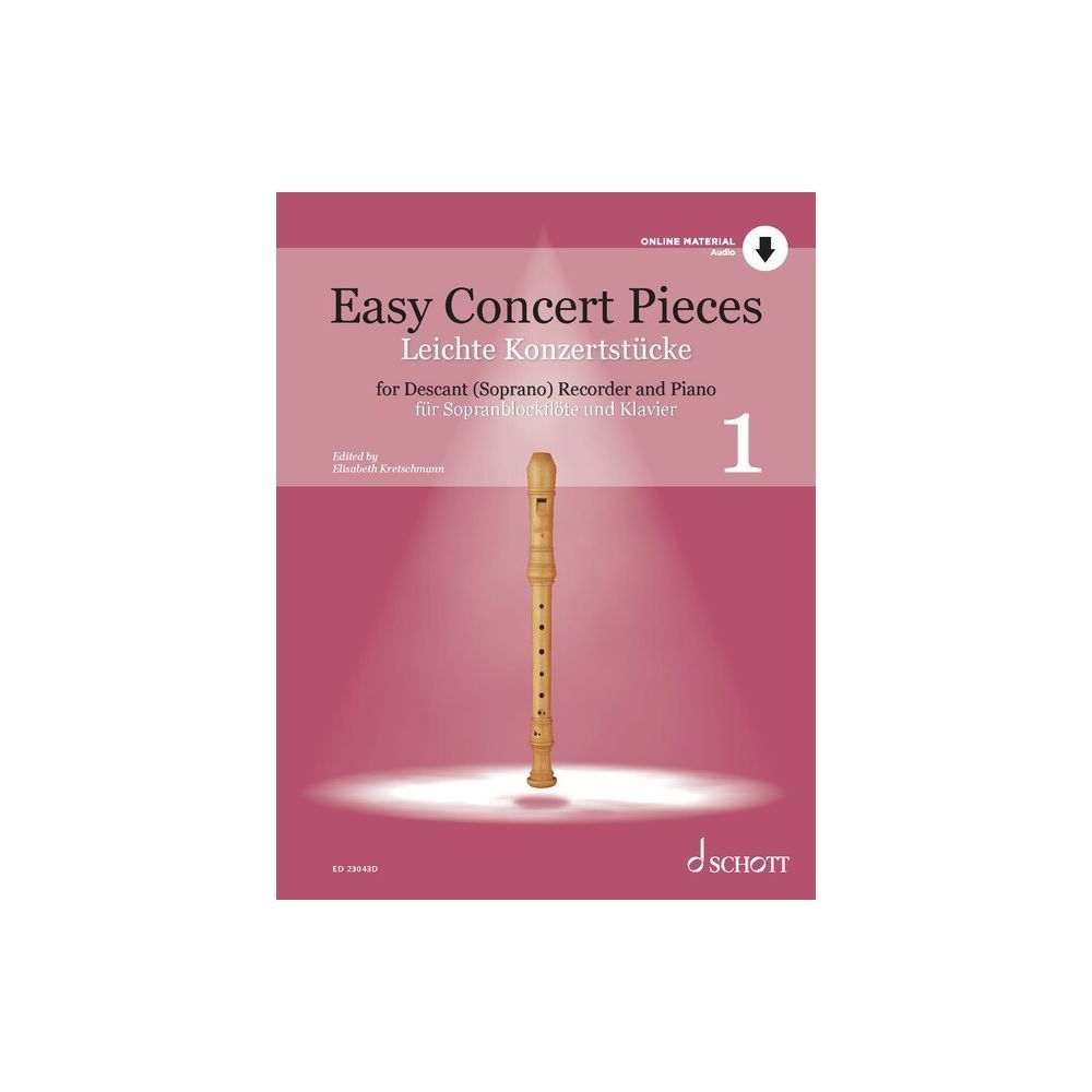Noten Leichte Konzertstücke Easy concert pieces 1 ED 23043D Blockflöte