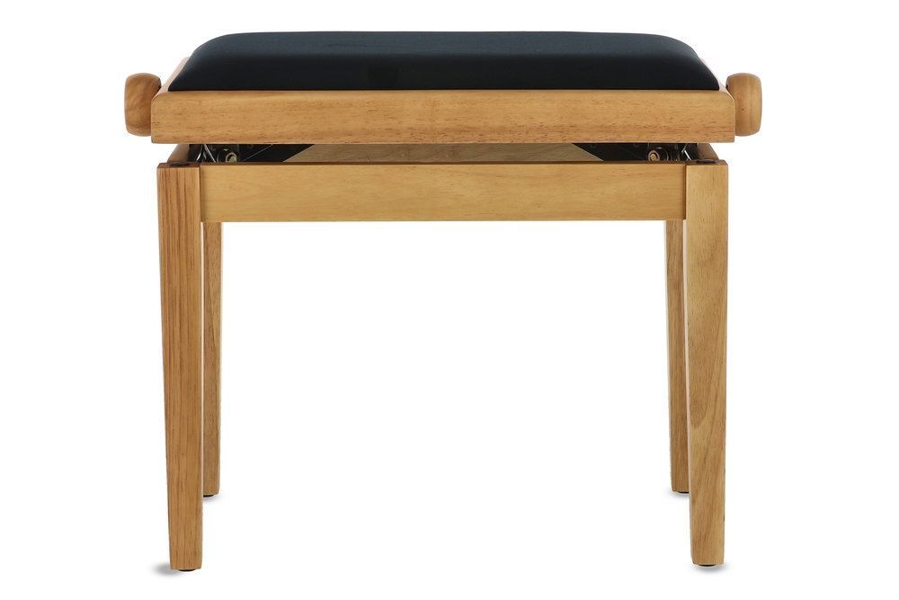 Markstein Klavierbank DELUXE Natur matt, Sitzbezug schwarz, verstellbar Markstein Klavierbank DELUXE Natur matt, Sitzbezug schwarz, verstellbar