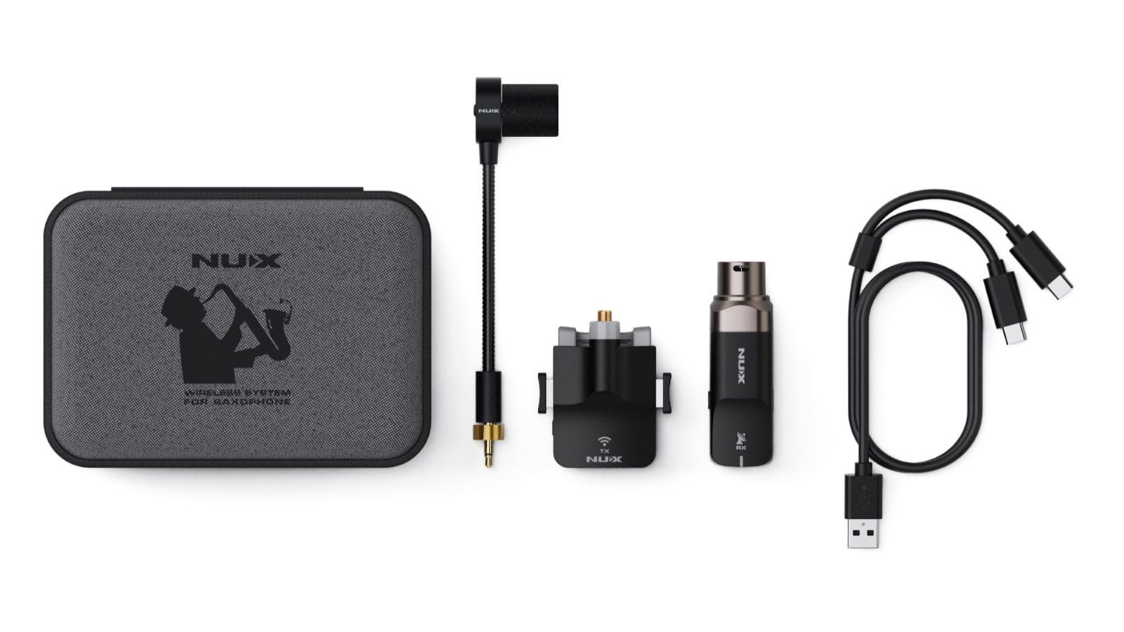 NUX B6 Blasinstrumenten-Wireless-System 2,4 GHz, Anklippmikrofon für Saxophon