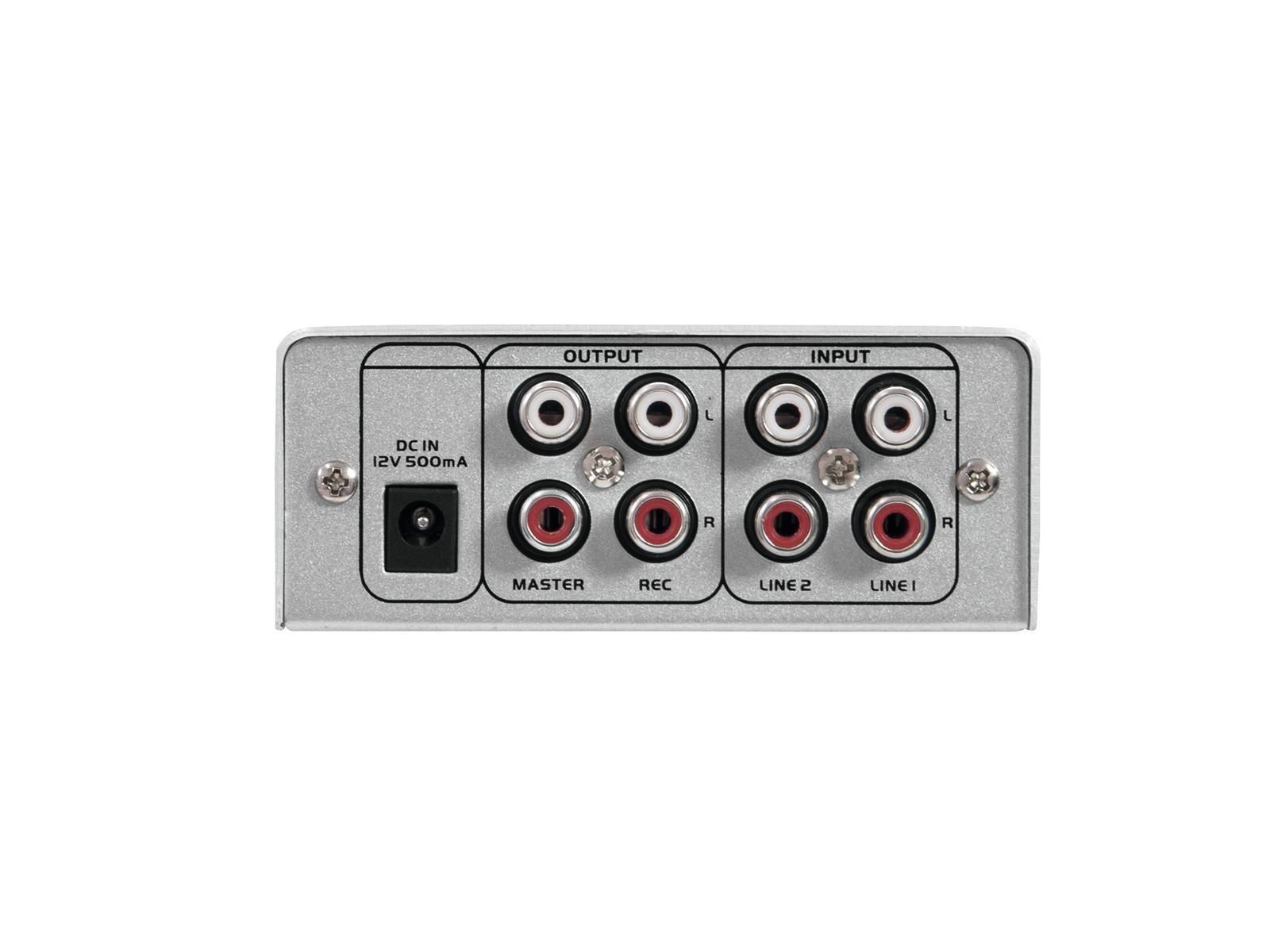 OMNITRONIC GNOME-202 Mini-Mixer silber 2-Kanal DJ-Mixer für Einsteiger