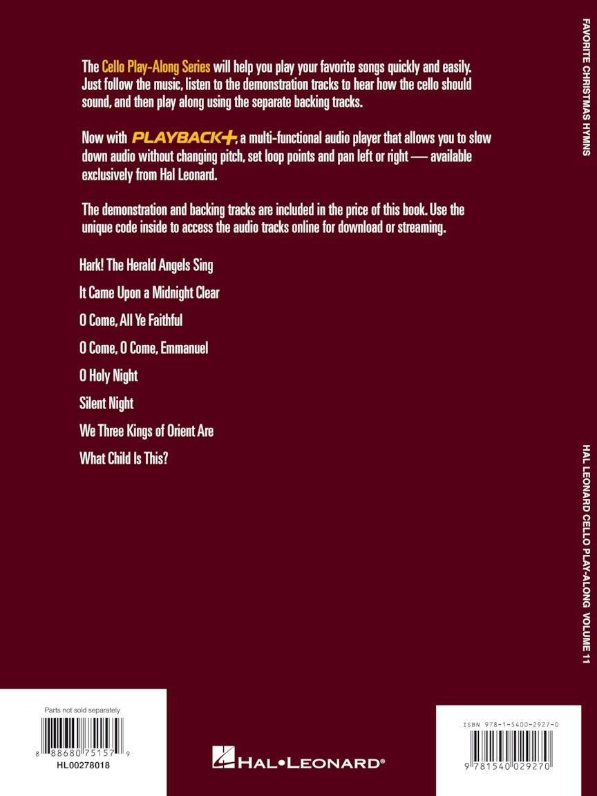 Noten Favorite Christmas Hymns 11 für Cello incl. Audio downloadcode HL278018