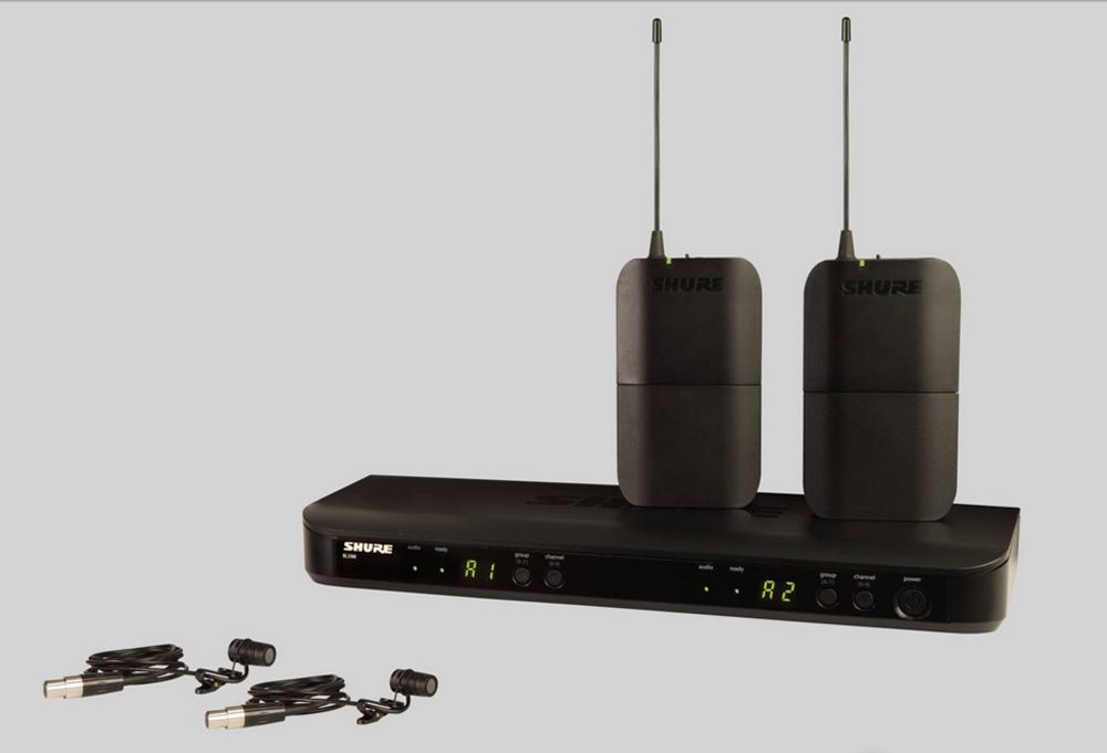 Shure BLX188E/W85 Combo S8 Dual Presenter Wireless System mit Lavaliermikrofon