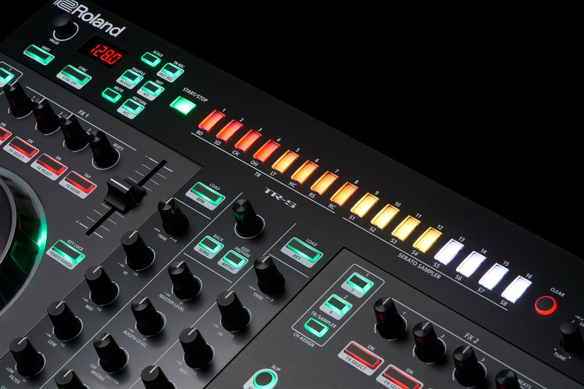 Roland DJ-505  2-Kanal DJ Controller für Serato DJ mit vier Decks