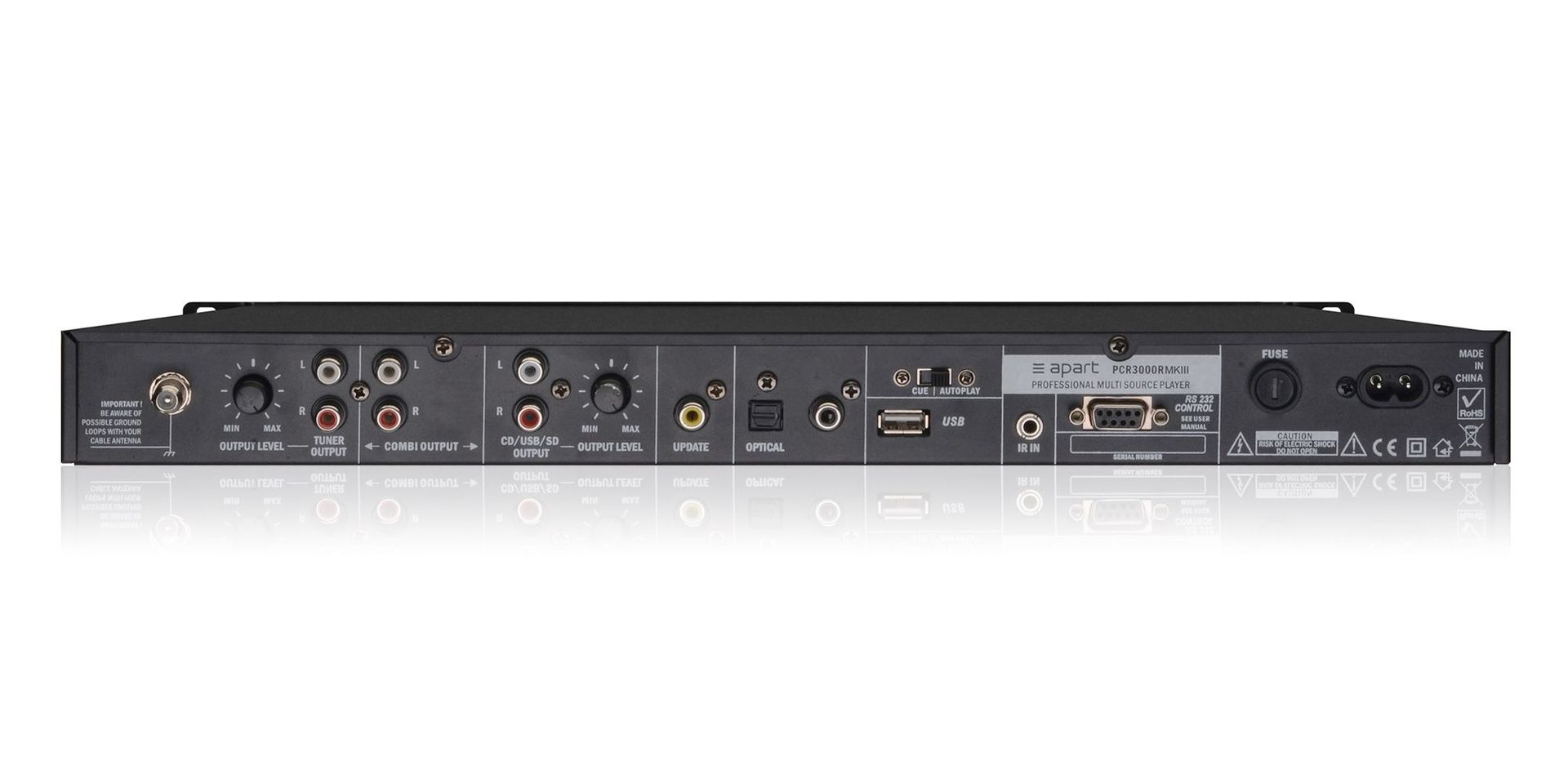 Apart PCR 3000RMKIII Professioneller DAB/FM RDS/CD/USB/SD-card /Bluetooth-Player