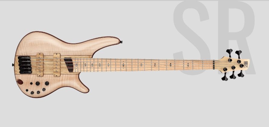 Ibanez SR5FMDX2-NTL Natural Low Gloss 5-Saiter E-Bass 