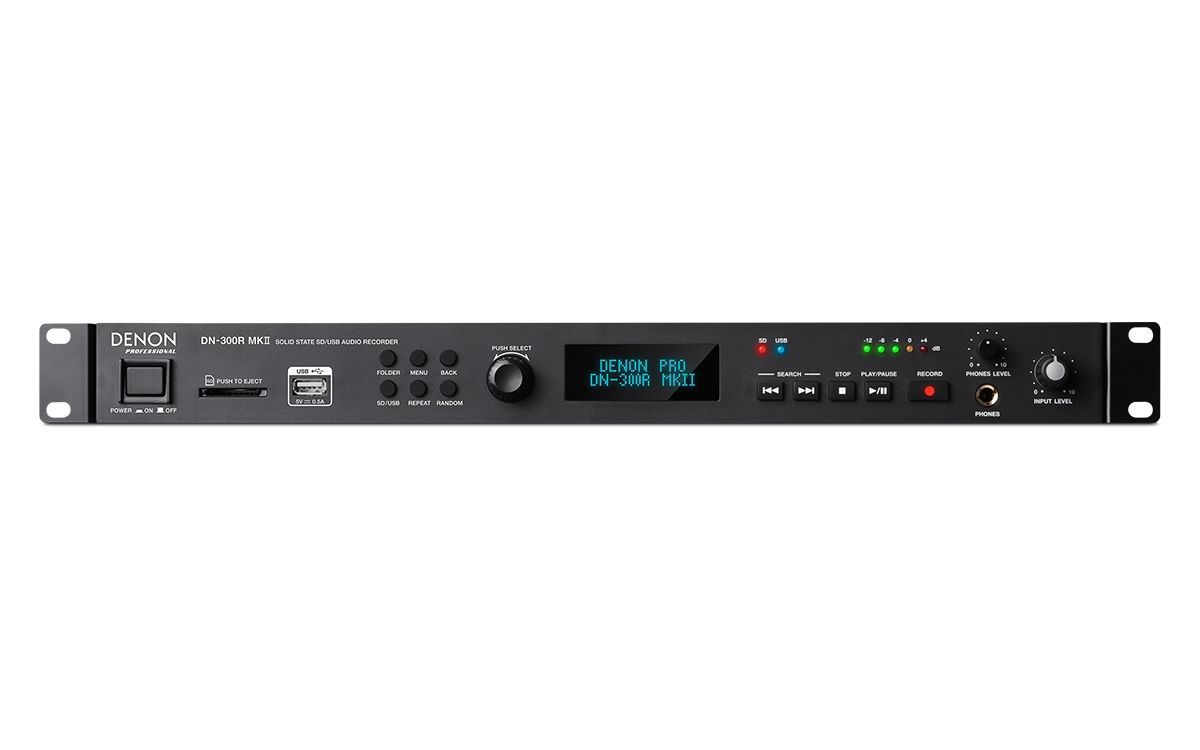 Denon DN-300R MKll 19" 1 HE Solid-State SD/USB Audio Recorder