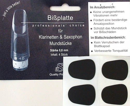 Arnolds & Sons Bissplatte Bissgummi (4Stck.) schwarz 0,8 mm Klarinette, Saxophon_00004328_