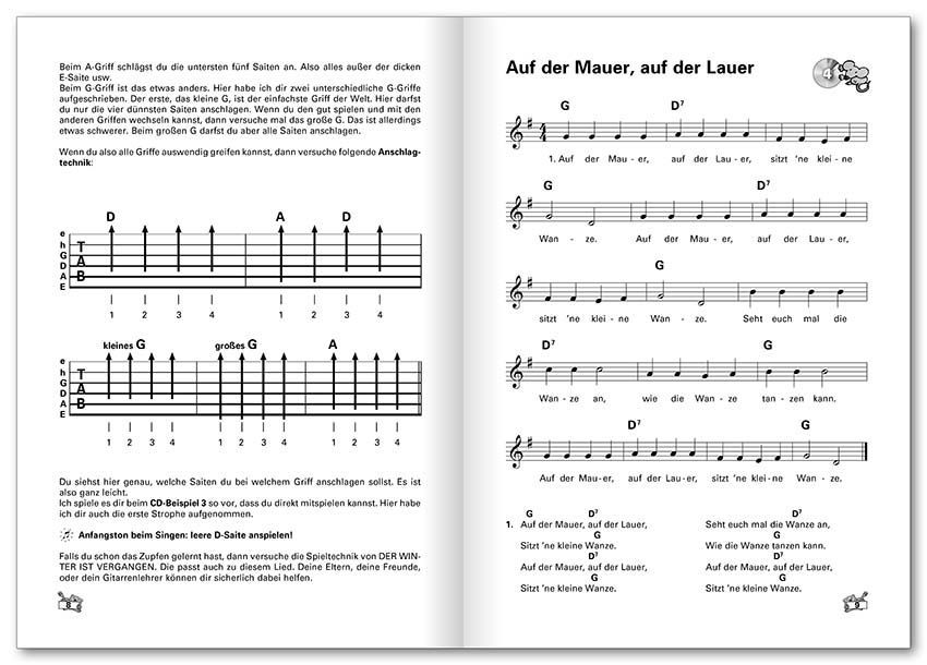 Noten Kinderliederbuch für Gitarre incl. CD Peter Bursch Voggenreiter 0387-3