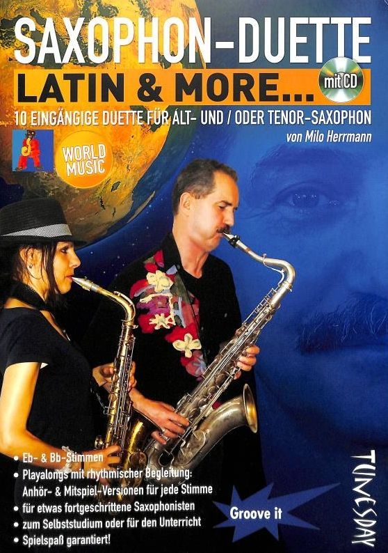 Noten Saxophon-Duette Latin &  more incl. CD für B & Es Stimmen playalong