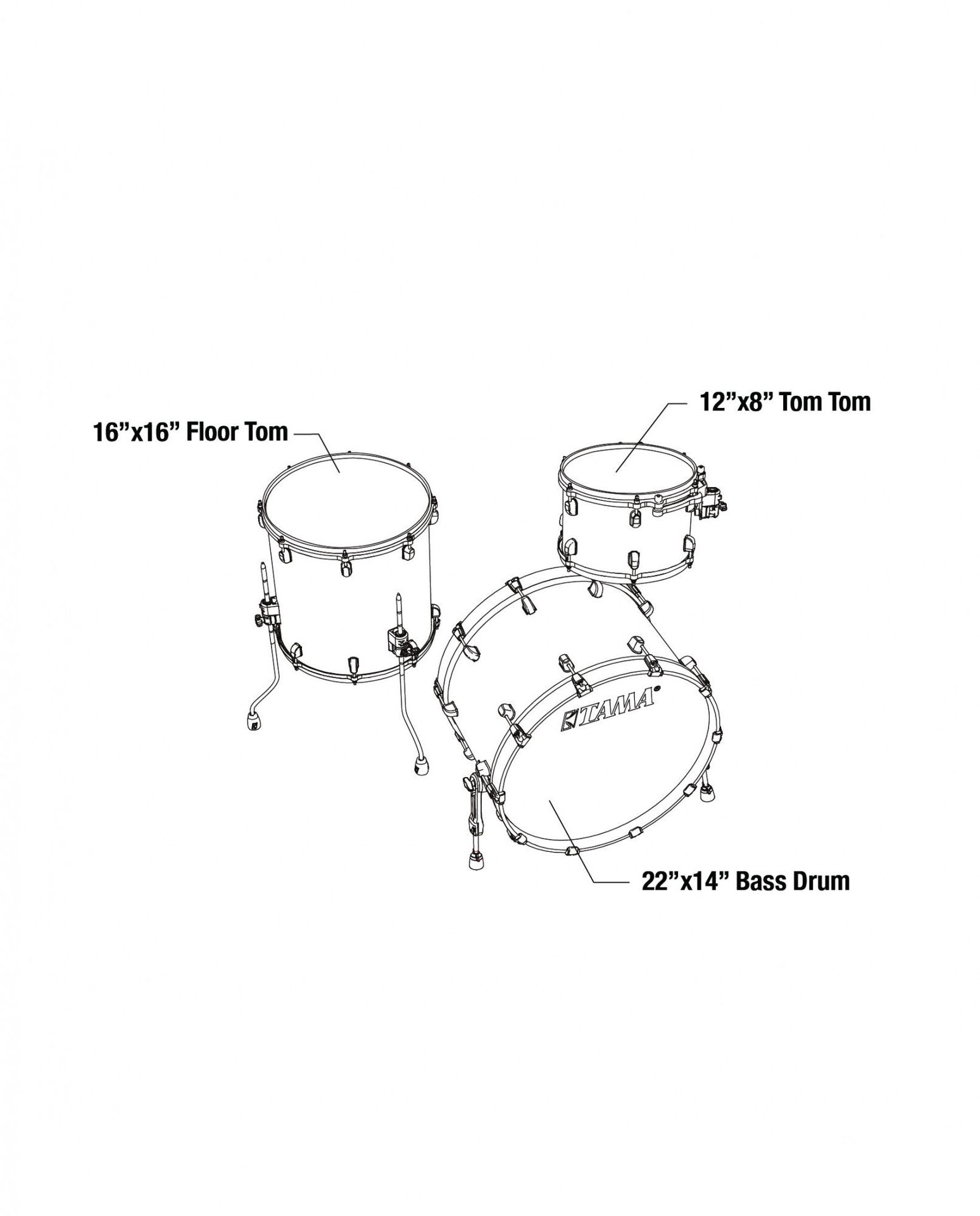 TAMA Starclassic Maple 3-Pcs Shell Kit, SBN-HW Sky Blue Swirl 