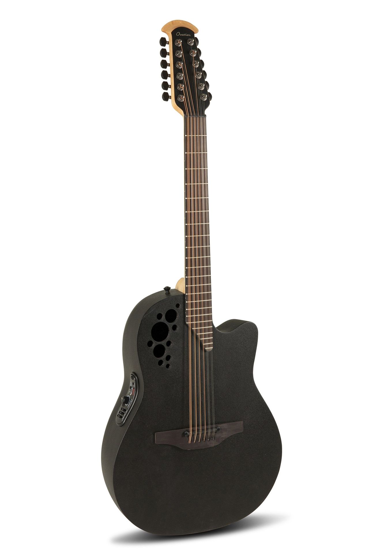 Ovation Elite 2058TX-5-G 12-Saiter Westerngitarre mit PU, Black Texture Top, _00051177_
