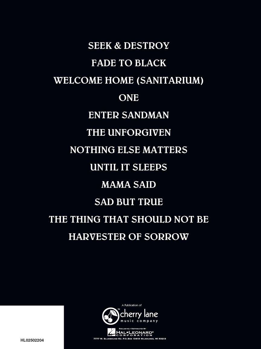 Noten Best of Metallica - DIE Ausgabe für Piano, Gesang & Gitarre HL 2502204