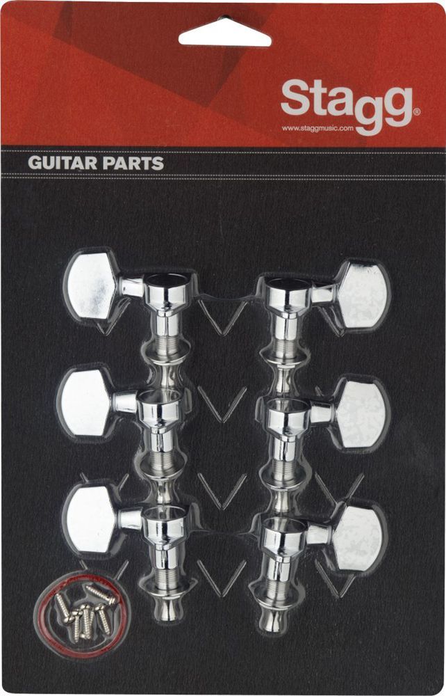 Stagg Mechanik für E-Gitarre 3L/ 3R, gekapselt, chrom