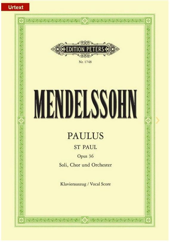 Noten Mendelssohn Paulus Oratorium Klavierauszug Peters EP 1748_00054903_