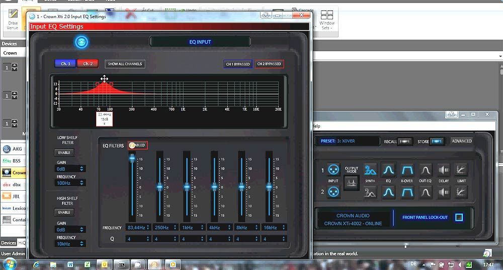 Crown XTI 2002 Endstufe mit digitalem Signalprozessor 2x 800 Watt 2000Watt 