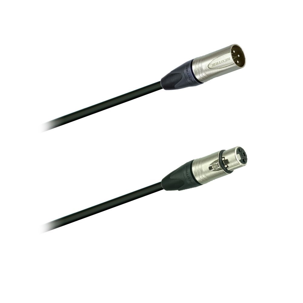 DMX-Kabel Neutrik XLR male/female, 3 pol. 3 Meter, für Lichtsteuerung, schwarz