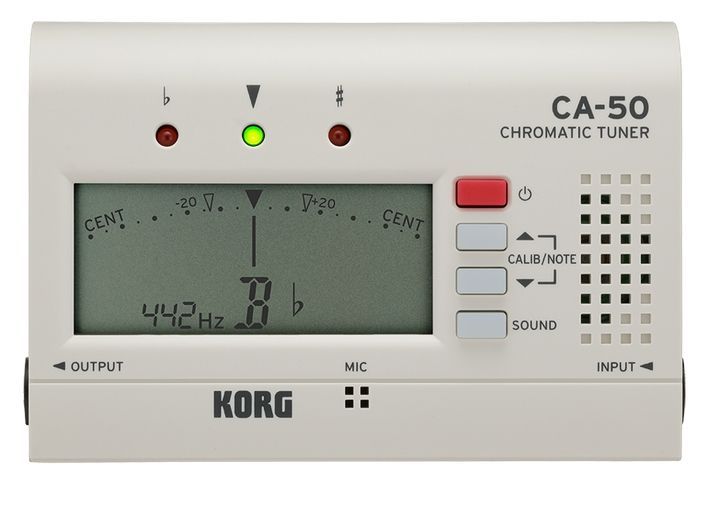 Korg CA-50 ChromaticTuner, Stimmgerät mit Ein-und Ausgang zum Durchschleifen, WH