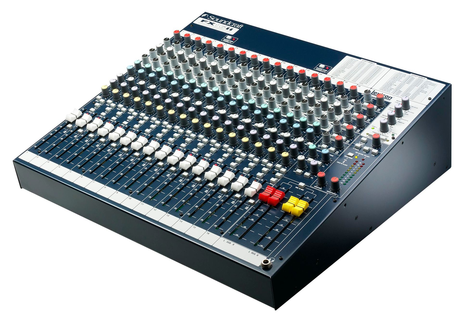 Soundcraft FX16-ll  19" Mixer, 16 Mikrofon-/Line-Eingänge, Lexiconeffekte, EQ 