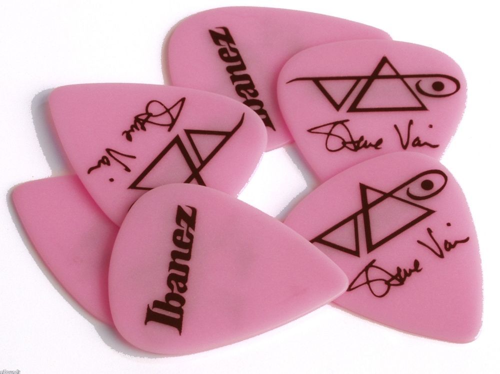 Ibanez Steve Vai Guitar-Pick Pink 6er Pack Polyacetal Picks Heavy 1mm