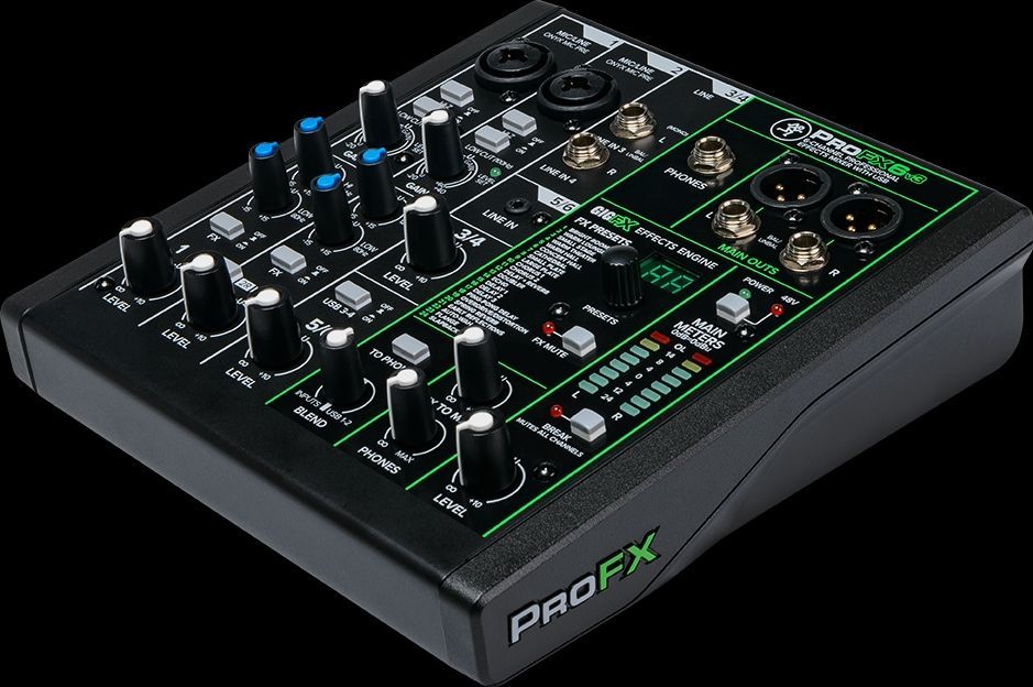 Mackie ProFX6v3 Mischpult 6-Kanal Mixer inkl. Effektgerät, USB-Anschluss