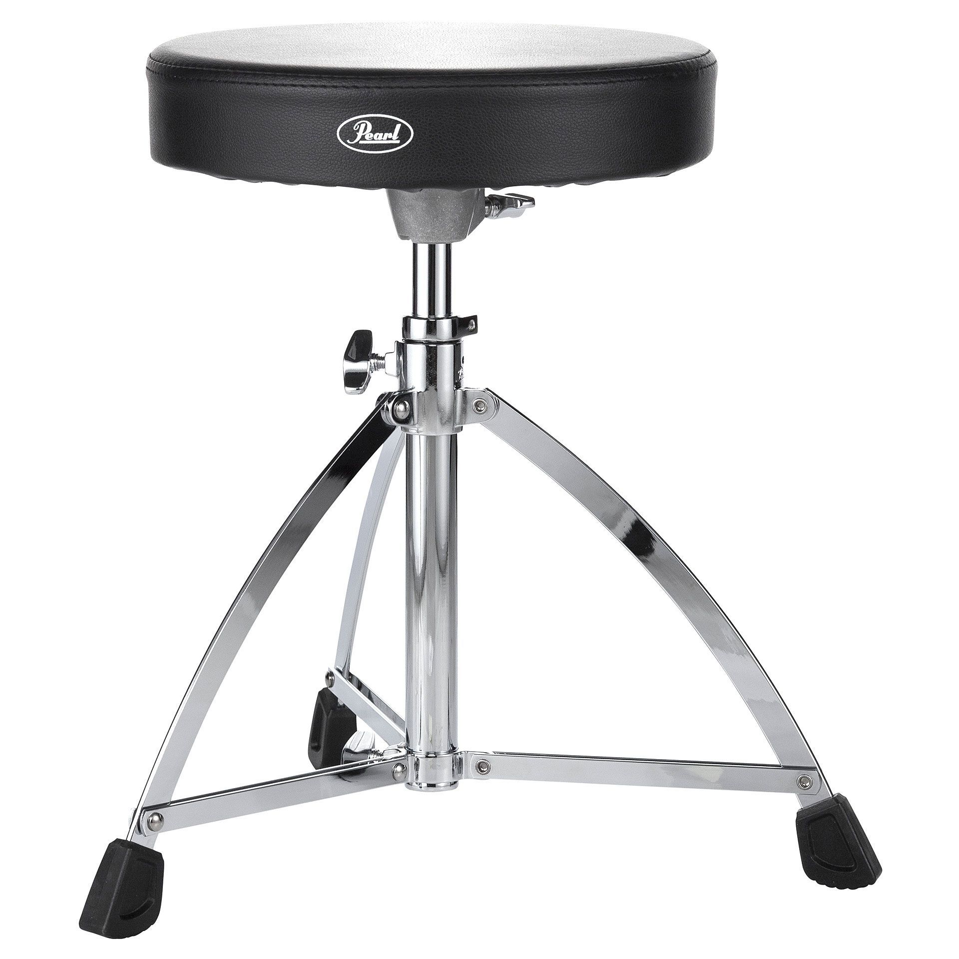 PEARL Drum Throne D-730S With Round Vinyl Seat And Single Braced Tripod Base