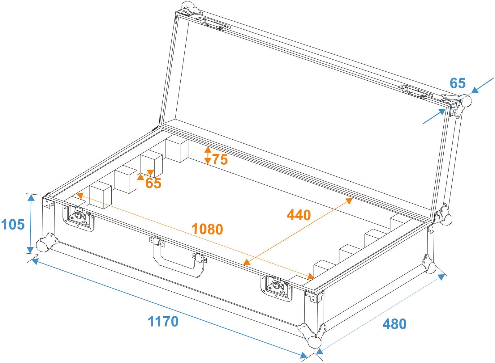 EUROLITE Set 4x LED PIX-16 QCL Leiste + Case