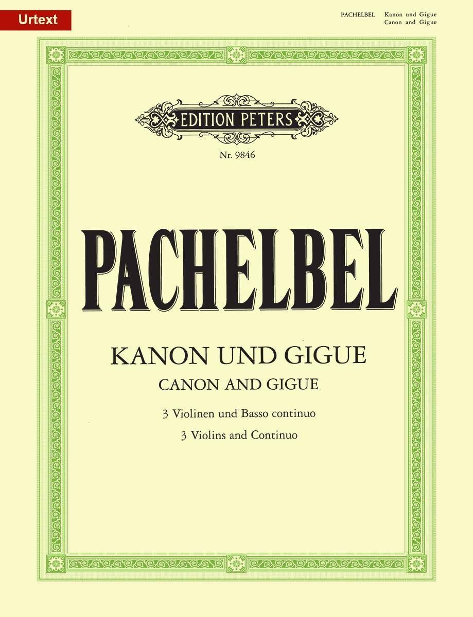 Noten Pachelbel Kanon & Gigue 3 Violinen & Basso Continuo Edition Peters EP 9846