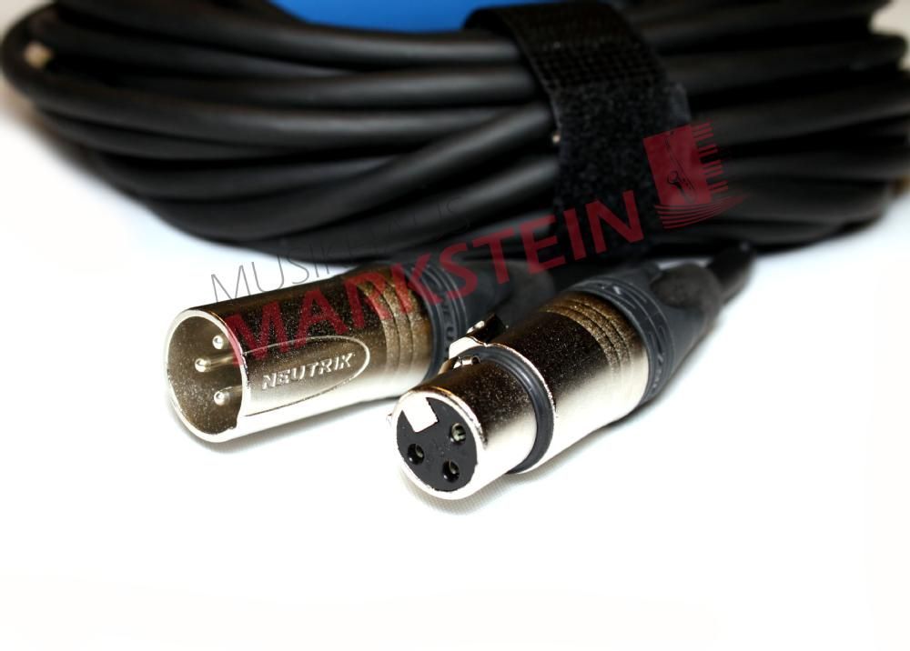 DMX-Kabel Neutrik XLR male/female, 3 pol. 15 Meter, für Lichtsteuerung, schwarz_00041406_