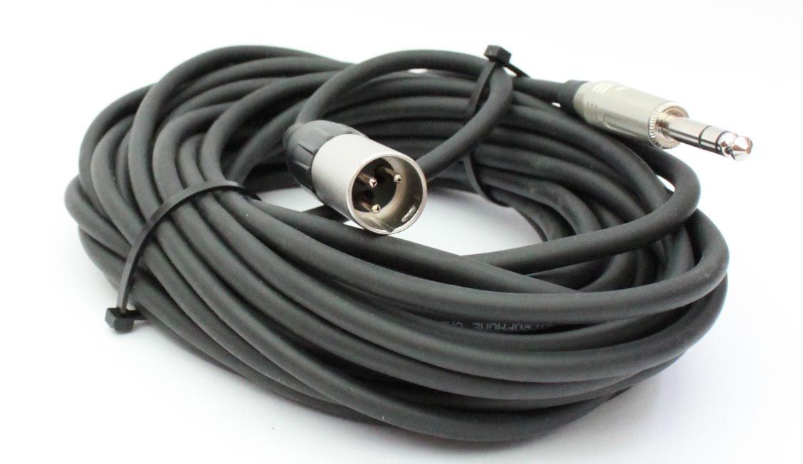 Mikrofonkabel Amphenol XLR male/ 6,3mm StereoKlinkenstecker, 10 Meter, schwarz 