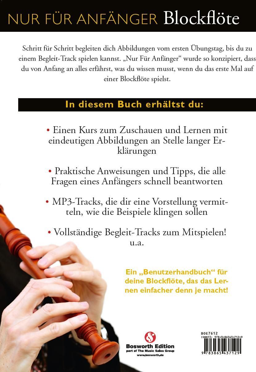 Noten Nur für Anfänger Blockflöte Christiane Martini incl. CD Boe 7612 Bosworth
