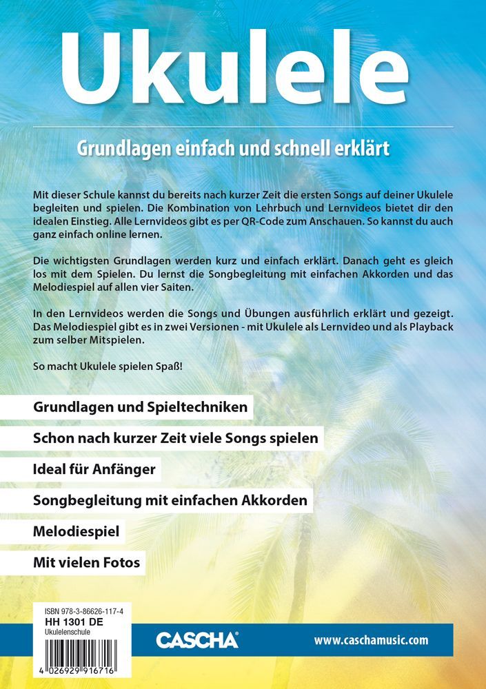 Noten Ukulele Schnell und einfach lernen HH 1301 mit QR-Code