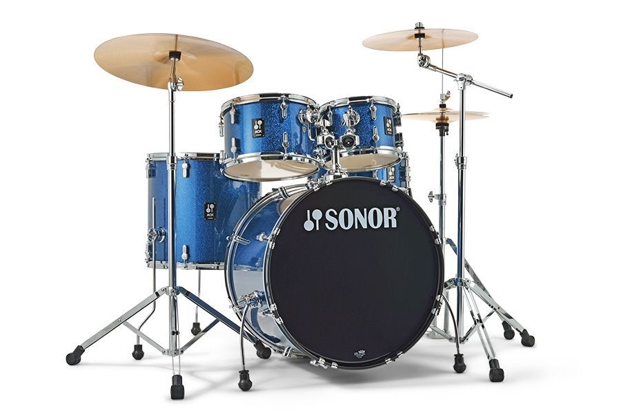 Sonor AQX Studio Schlagzeug Blue Ocean Sparkle 20/10/12/14 Snare