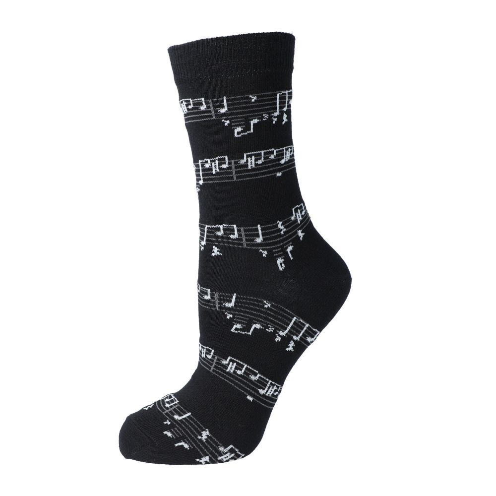 Socken, schwarz mit Notendruck, BK, 35/38  Geschenke für Musiker_00009947_