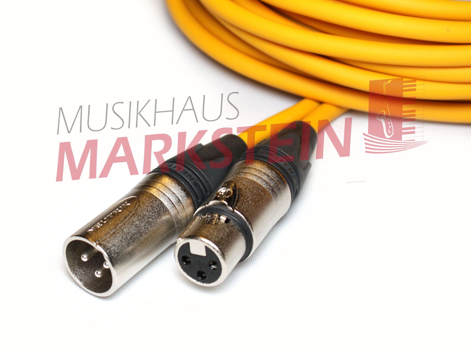 Mikrofonkabel Neutrik XLR male/female, 3 Meter gelb