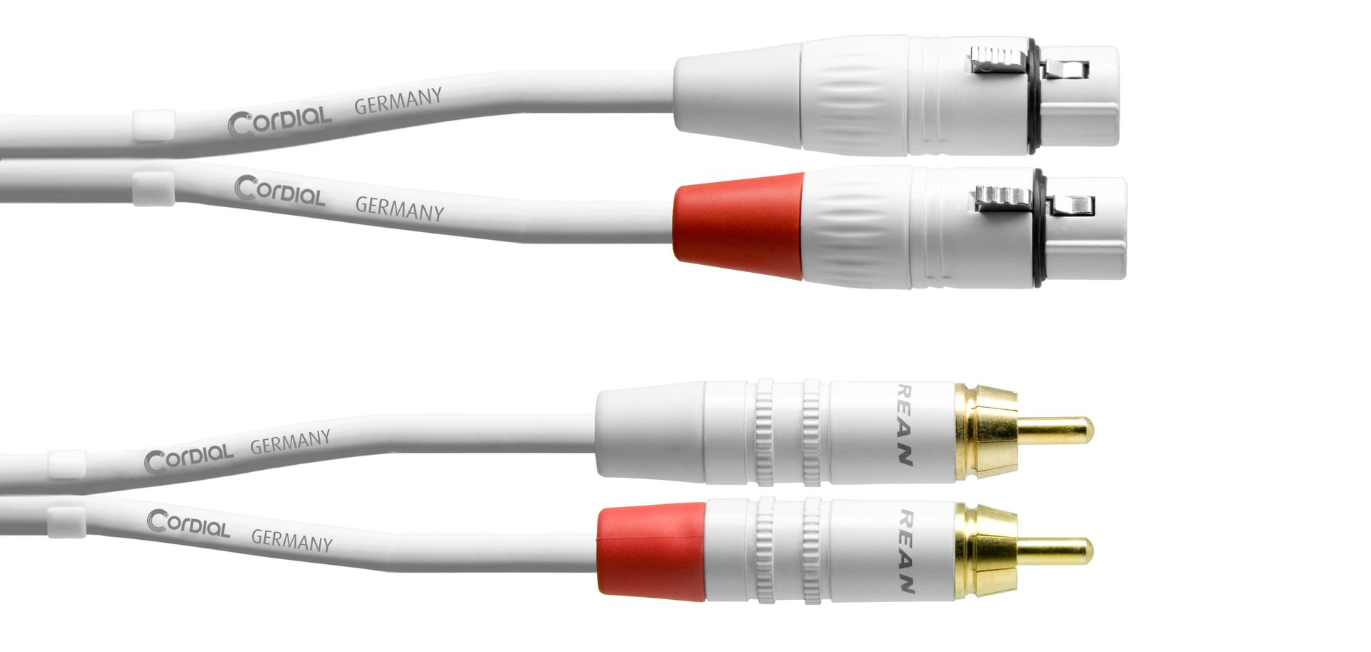 Cordial CFU 3 FC-Snow 3 m Audiokabel, 2 XLR female  2x Cinchstecker weiß_00042566_